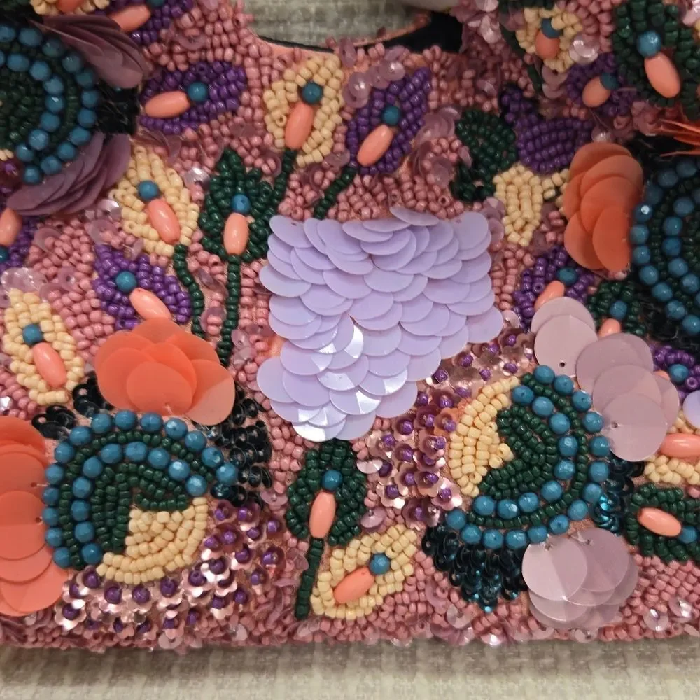 Stylish Multicolor Beaded Handbag